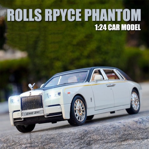 Ontek 1:24 Diecasting Alloy Car Model Rolls Royce Phantom Toy Car, Pull Back Vehicles Toy Car for Toddlers Kids Boys Girls Gift Black