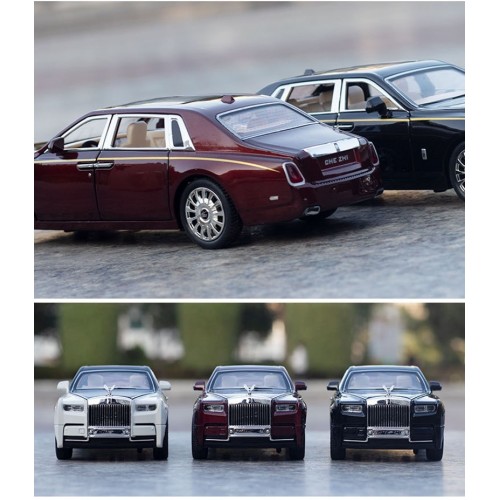 Ontek 1:24 Diecasting Alloy Car Model Rolls Royce Phantom Toy Car, Pull Back Vehicles Toy Car for Toddlers Kids Boys Girls Gift Black