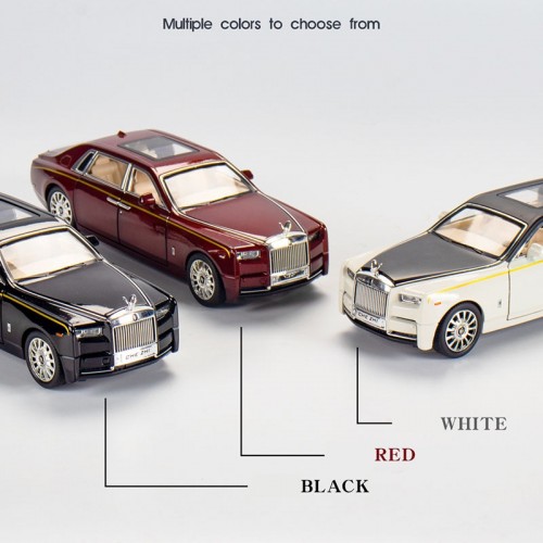 Ontek 1:24 Diecasting Alloy Car Model Rolls Royce Phantom Toy Car, Pull Back Vehicles Toy Car for Toddlers Kids Boys Girls Gift Black