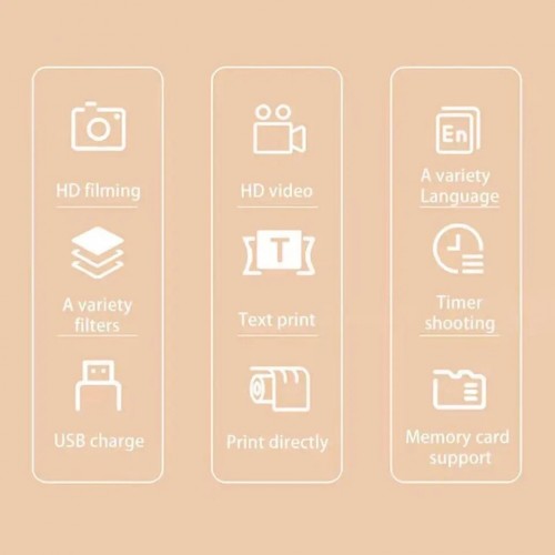 1080p Kids Instant Camera 2.4 Inch Ips Screen Full Hd Instant Print Digital Camera With Lanyard Birthday Gifts for Boys Gilrs